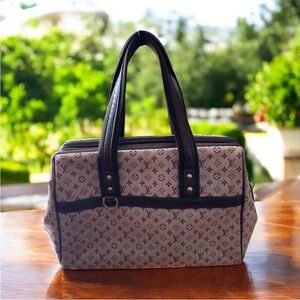 Louis Vuitton Monogram Min Lin Burgundy/Pink Canvas Tote